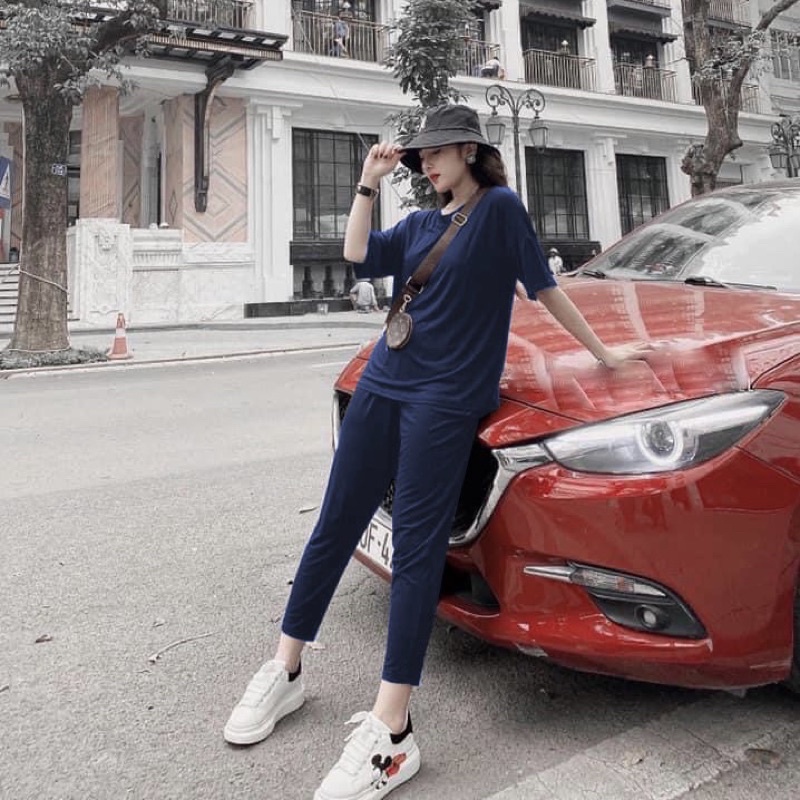 [Mã SKAMFSW175 giảm 10K đơn 50K] Set bigsize nữ thun lạnh 50kg đến 100kg tay ngắn form rộng co giãn Khuất Yến