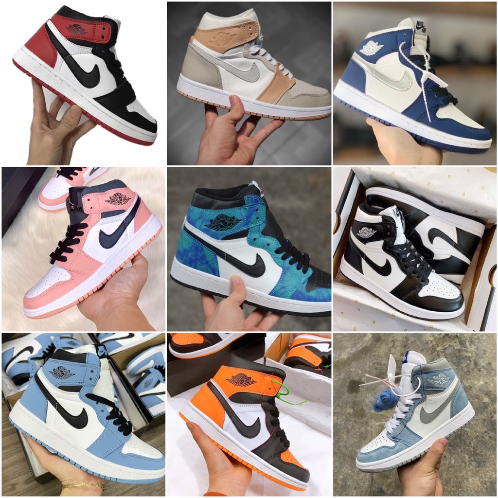 Giày thể thao jordan đen trắng cổ cao [full box+bill] giày jordan 1 cổ cao nam nữ đủ màu đủ size hàng cao cấp