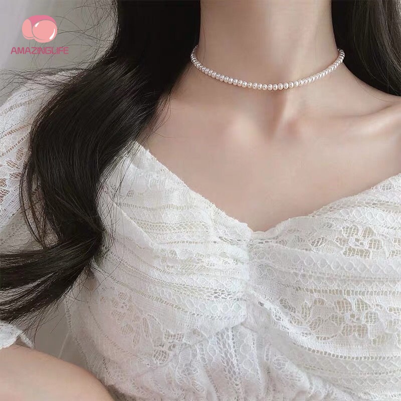 Vòng Cổ Chuỗi Hạt Ngọc Trai Nhân Tạo Sang Trọng Cho Nữ