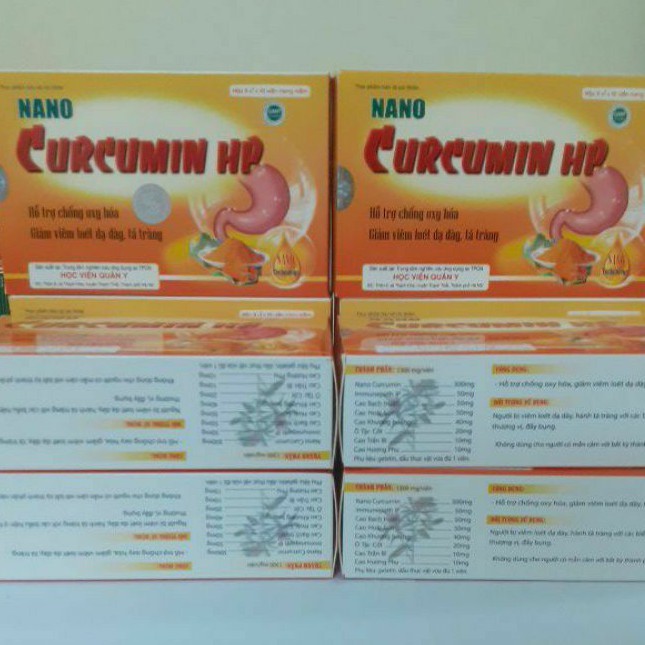 8 Hộp Nano Curcumin HP của Học Viện Quân Y - hết lo bệnh dạ dày, tá tràng