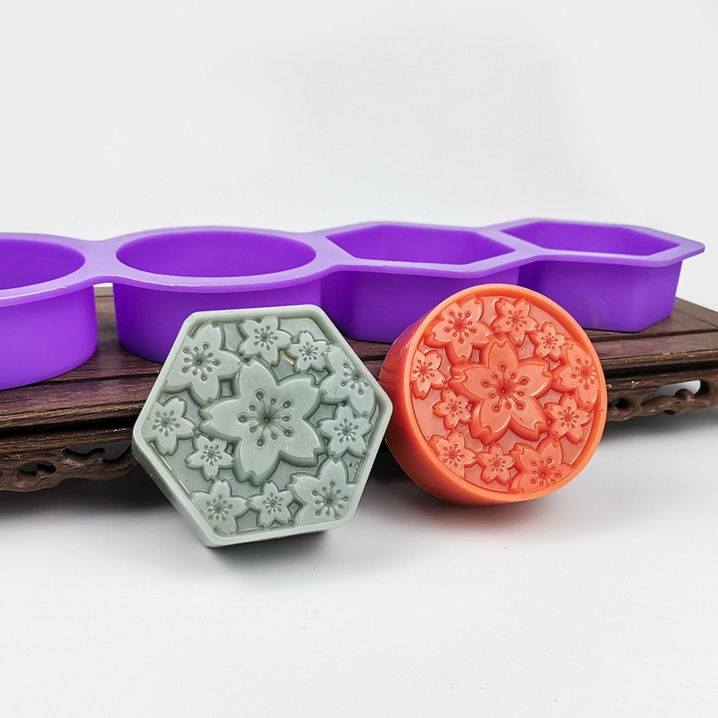 [seve *] Khuôn Silicone Làm Xà Phòng Hình Hoa Tinh Tế Lý Tưởng Tốt Nhất Cho Người Yêu Thủ Công