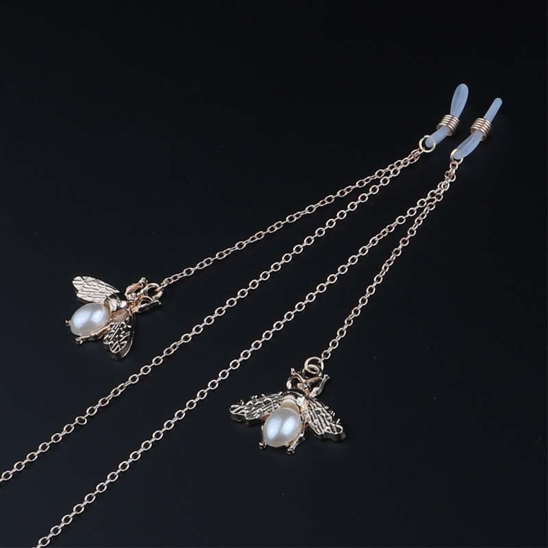 Dây Đeo Mắt Kính Chống Trượt Hình Con Ong Đính Ngọc Trai Xinh Xắn