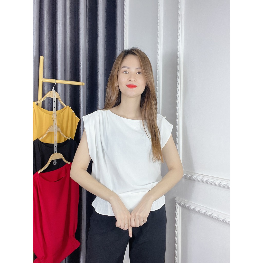 [Xả hàng mẫu] Áo Sơ Mi Kiểu Công Sở Ngắn Tay - Các Mẫu - Mầu Be Đỏ Hồng Vàng Trắng Đen -  A19