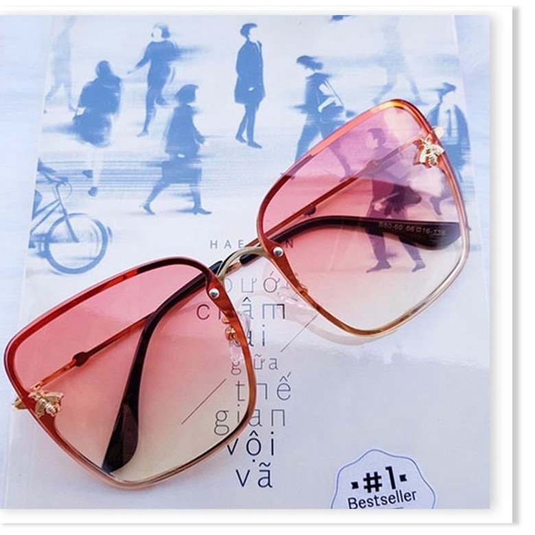 Mắt kính mát nữ gọng vuông hình con ong độc lạ sang trọng | BigBuy360 - bigbuy360.vn