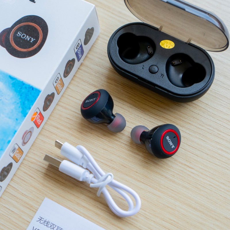 Tai nghe bluetooth Sony Sports TWS-D76 chống ồn tiêu chuẩn CV6, tai nghe không dây kèm cáp sạc USB, bảo hành 3 tháng