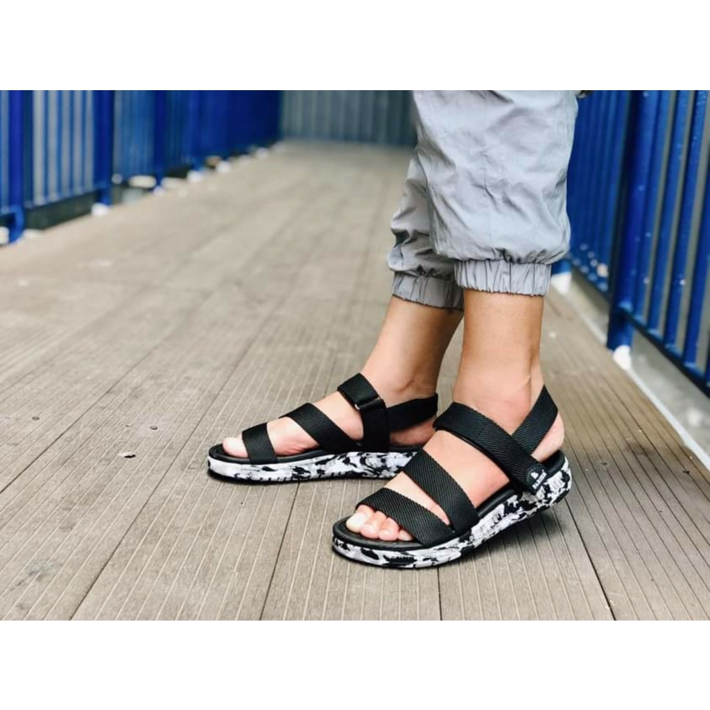 FACOTA | Giày dép sandal nam, nữ đen camo lính đi học, đi chơi HA03