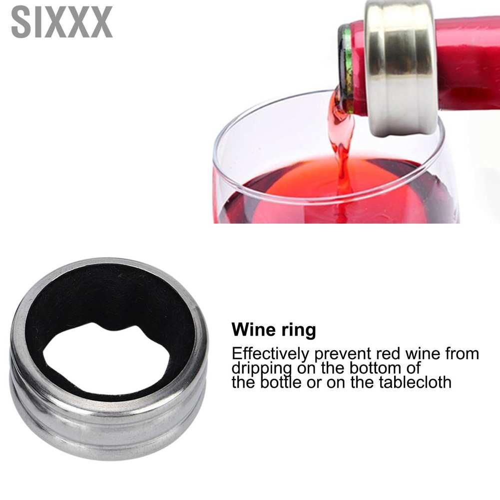 Sixxx 4pcs Multi‑Functional Wine Bottle Opener Kit Corkscrew Stopper Pourer Gift Box Set