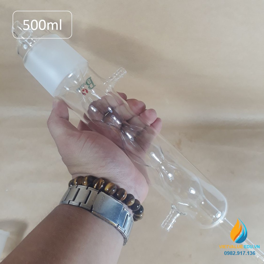 Bộ chưng cất tinh dầu nặng hơn nước dung tích 500ml, bộ Soxhlet 500ml