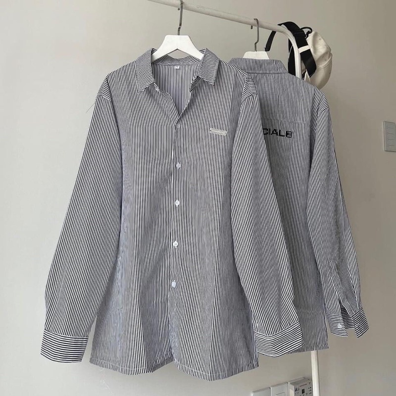 Áo Sơ mi dáng dài tag sắt WZN unisex