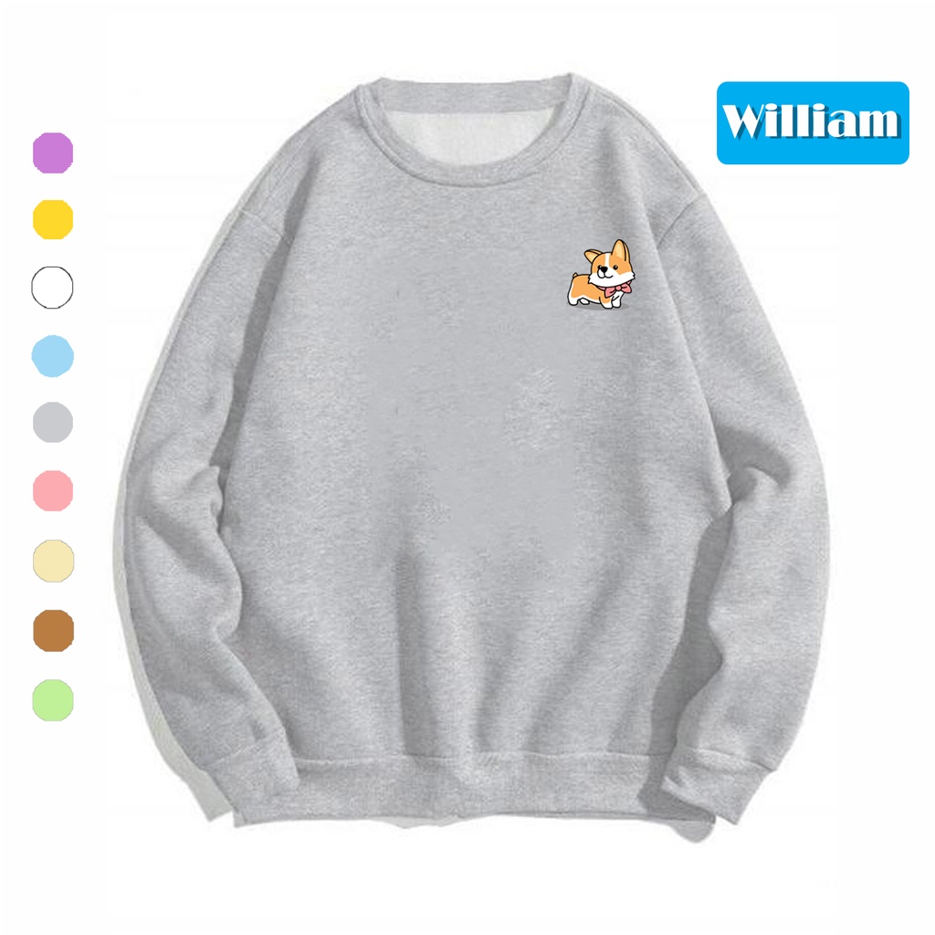 Áo sweater nam nữ in hình Cún cực cute chất nỉ dày dặn, hợp làm áo cặp William - DS184