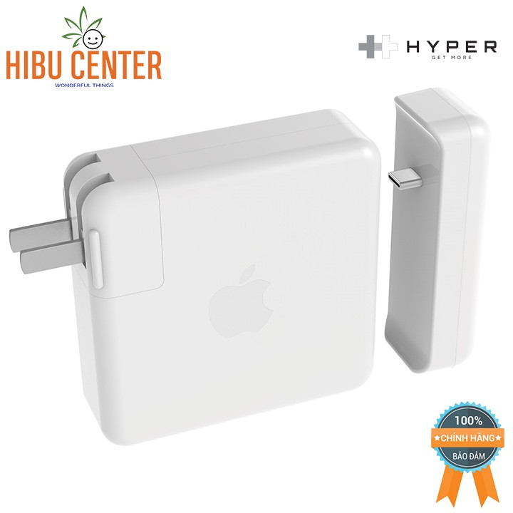 [Follower giảm 5%] Sạc Kiêm Hub Macbook Cổng Chuyển HYPERDRIVE USB-C For Macbook 61W Power Adapter HDH 50 _ HIBUCENTER