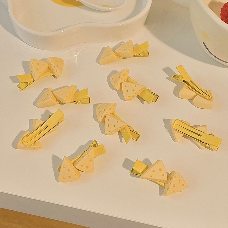 Set 10 Kẹp Tóc Hình Phô Mai Hoạt Hình Dành Cho Nữ