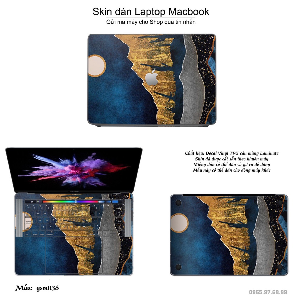 Skin dán Macbook mẫu giả sơn mài (đã cắt sẵn, inbox mã máy cho shop)