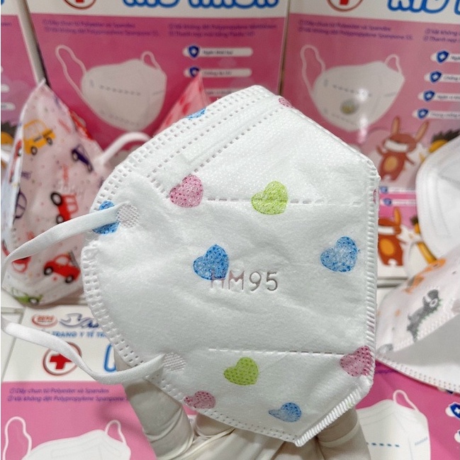 Khẩu Trang Y Tế Trẻ Em size Nhỡ (10 Cái/Hộp) HM95 Mẫu Cho Bé Trai, Bé Gái Từ 3-10 Tuổi, Khẩu Trang Hoạ Tiết Ngỗ Nghĩnh