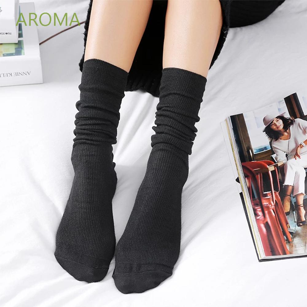 Tất cotton cổ cao nhiều màu thời trang