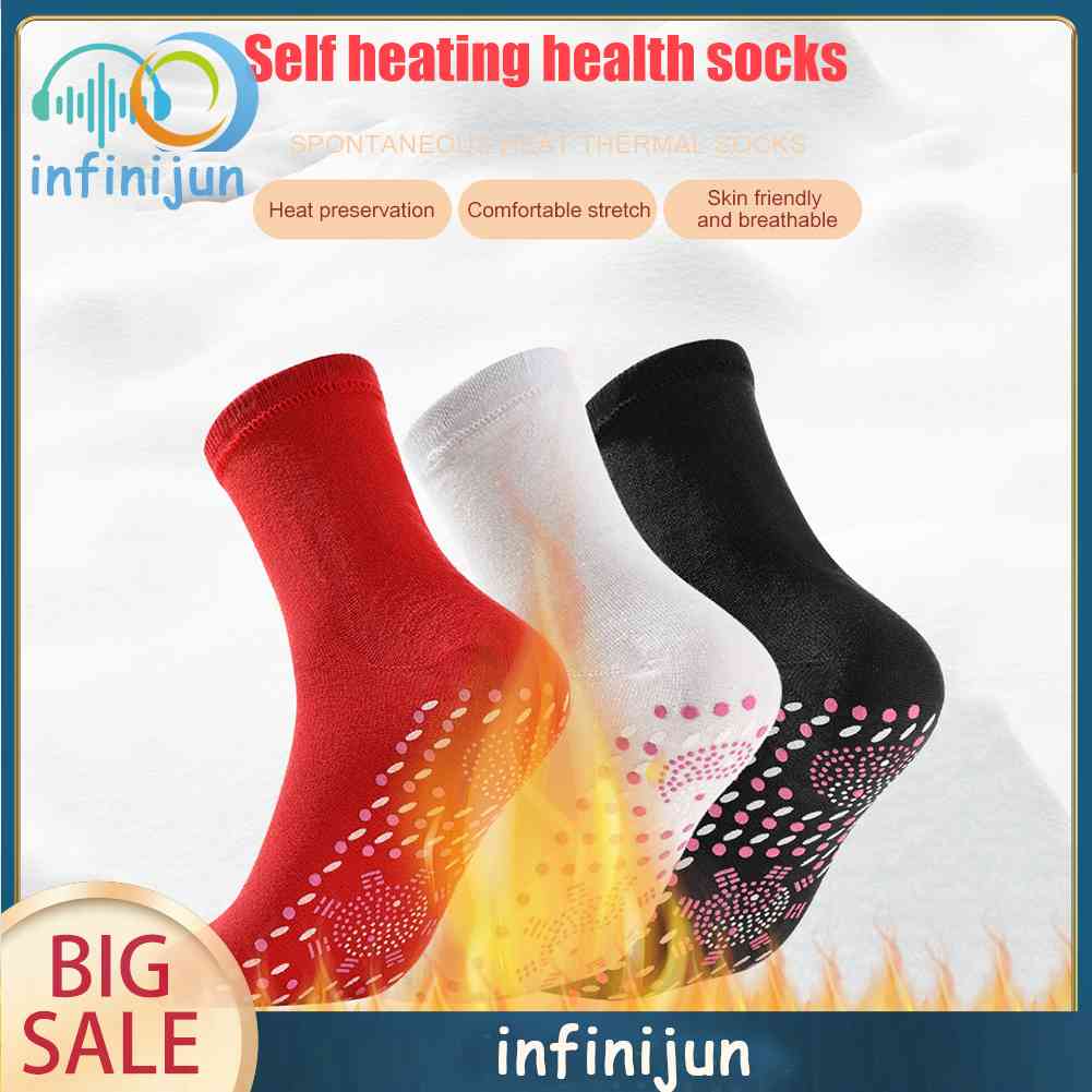 Bộ 3 Đôi Vớ Tourmaline Từ Tính Tự Sưởi Ấm Mát Xa Chân