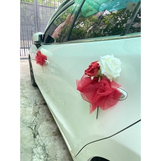 HOA LỤA XE CƯỚI ĐỎ ĐẸP