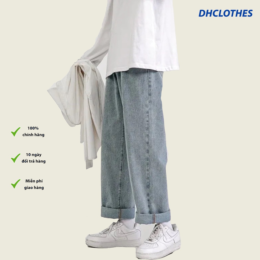 Quần Baggy Jean Dhclothes  trơn ống suông form rộng - không phai màu - Cho phép đổi trả free nếu hàng lỗi - Q9
