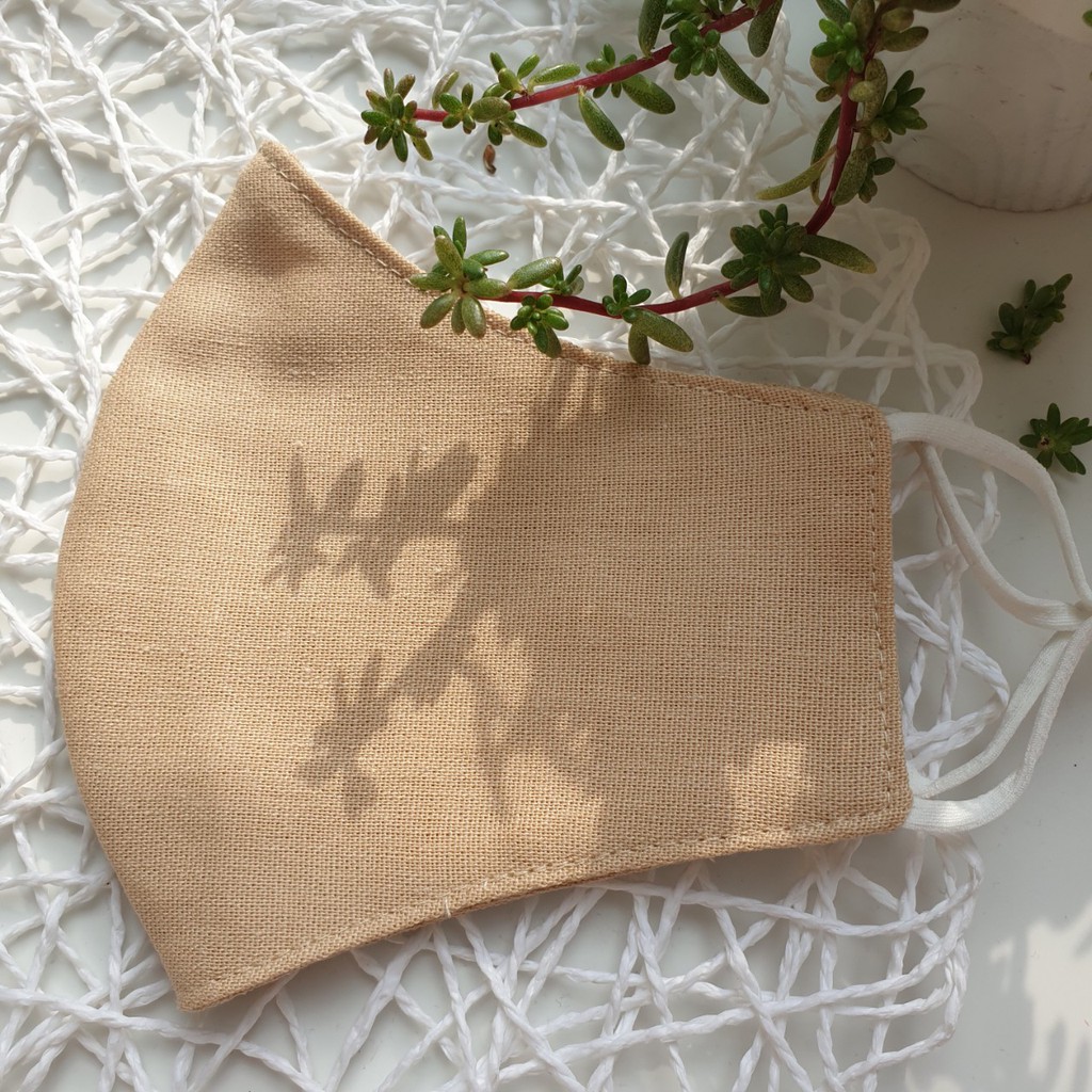 Khẩu trang vải Linen trơn Unisex nam nữ nhiều màu T01