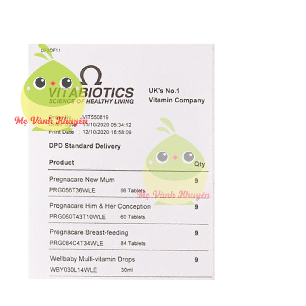 Vitamin bú cho mẹ sau sinh Pregnacare Breast-feeding, UK (84v)