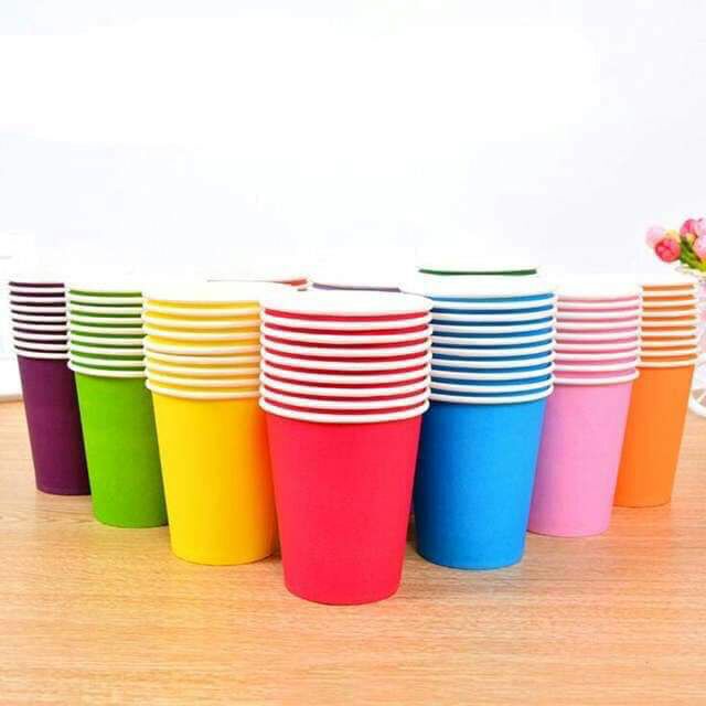 Set 10 cốc giấy nhiều màu cho bé