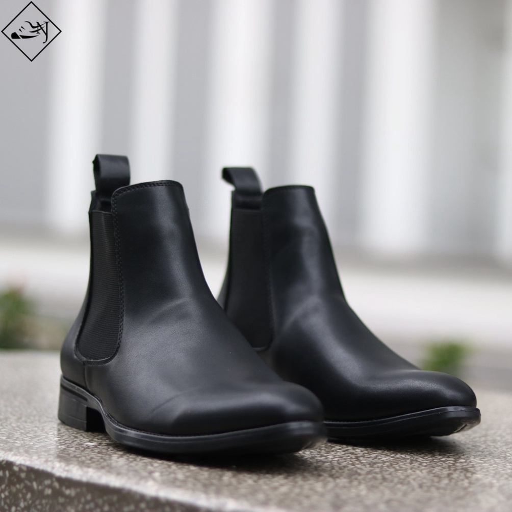 Giày thời trang nam Chelsea boots da bò nguyên tấm tăng chiều cao 3.5cm phong cách thanh lịch | BigBuy360 - bigbuy360.vn
