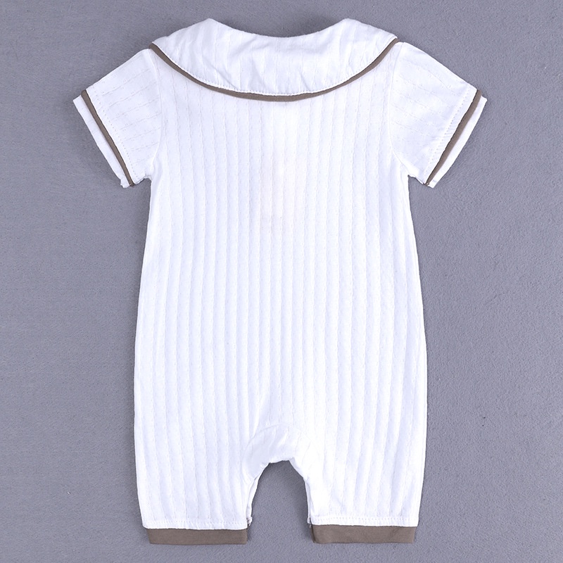 Bộ Áo Liền Quần Tay Ngắn Bằng Cotton In Họa Tiết Dành Cho Bé Trai Bé Gái 0-24 Tháng Tuổi