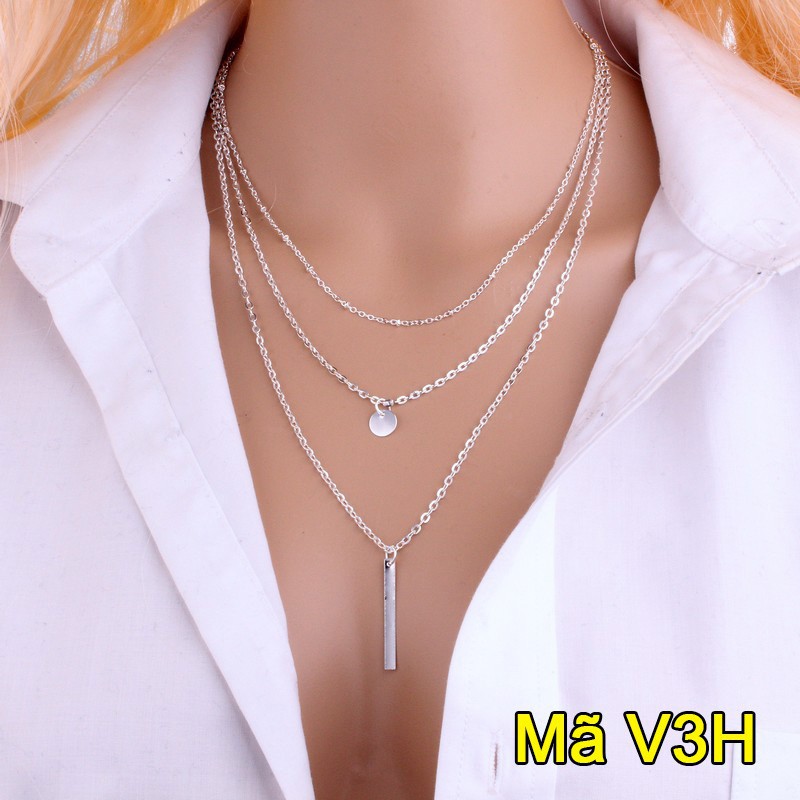 BST Vòng Cổ Chocker Layer Nhiều Lớp Nhiều Họa Tiết Vintage Cá Tính Cho Nữ ( dây chuyền đeo cổ )