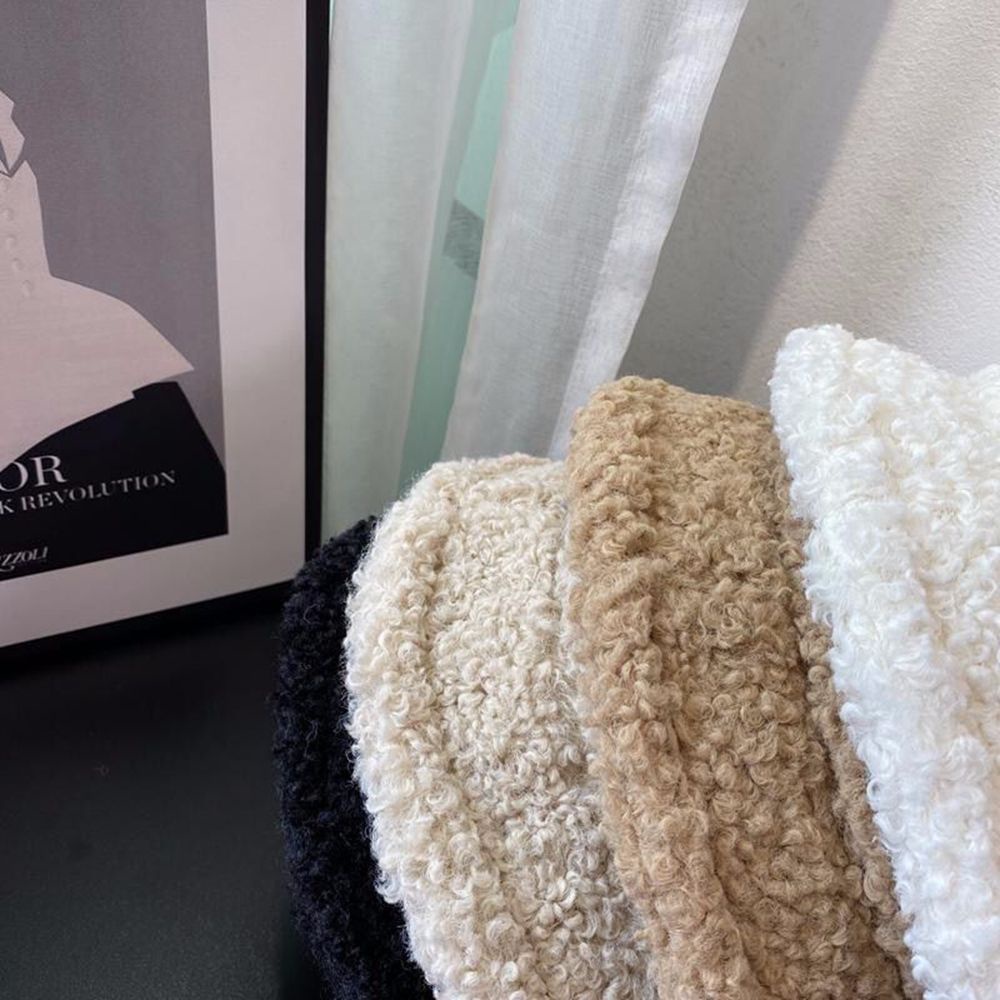 Nón tai bèo bằng vải len lông cừu thêu chữ nhiều màu xinh xắn có thể gấp gọn thời trang thu đông cho nữ