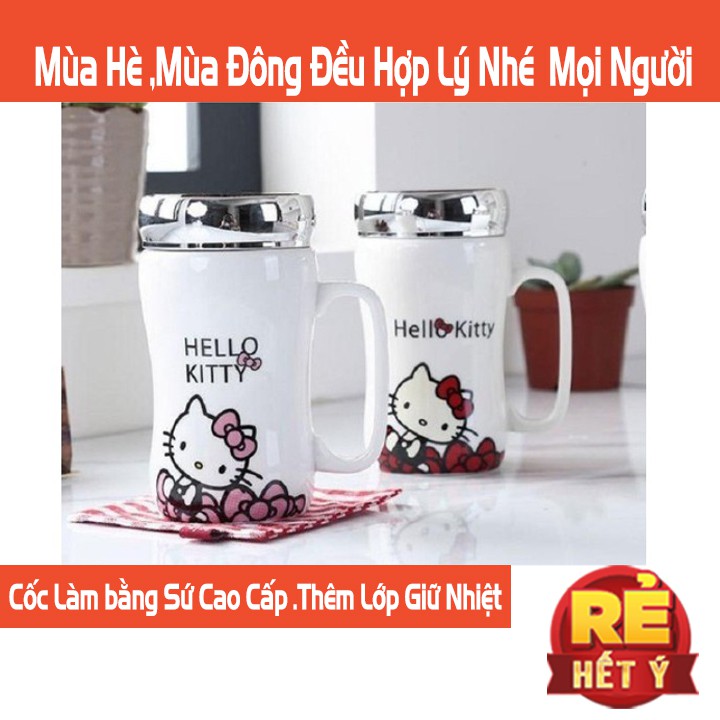 Ly (cốc) sứ giữ nhiệt nắp tráng gương cao cấp