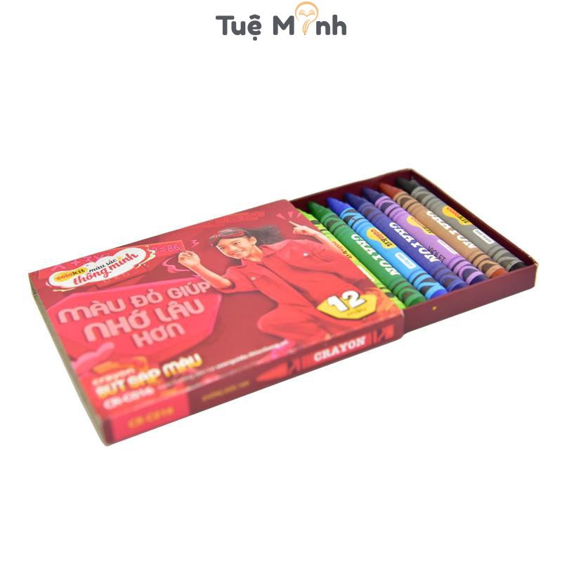 Bộ Sáp tô màu 12 màu Colokit Thiên Long CR-C016 bút sáp màu mỹ thuật an toàn màu đẹp