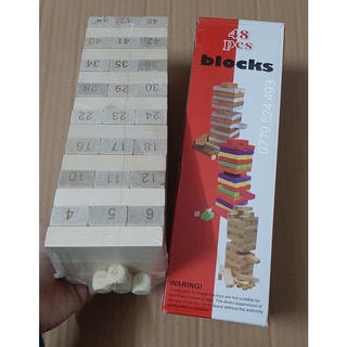 Bộ rút gỗ số bé thương hiệu wood toys M101736 bộ 48 thanh kèm 2 xúc xắc kích thước 8x8x23,5cm 1 bộ