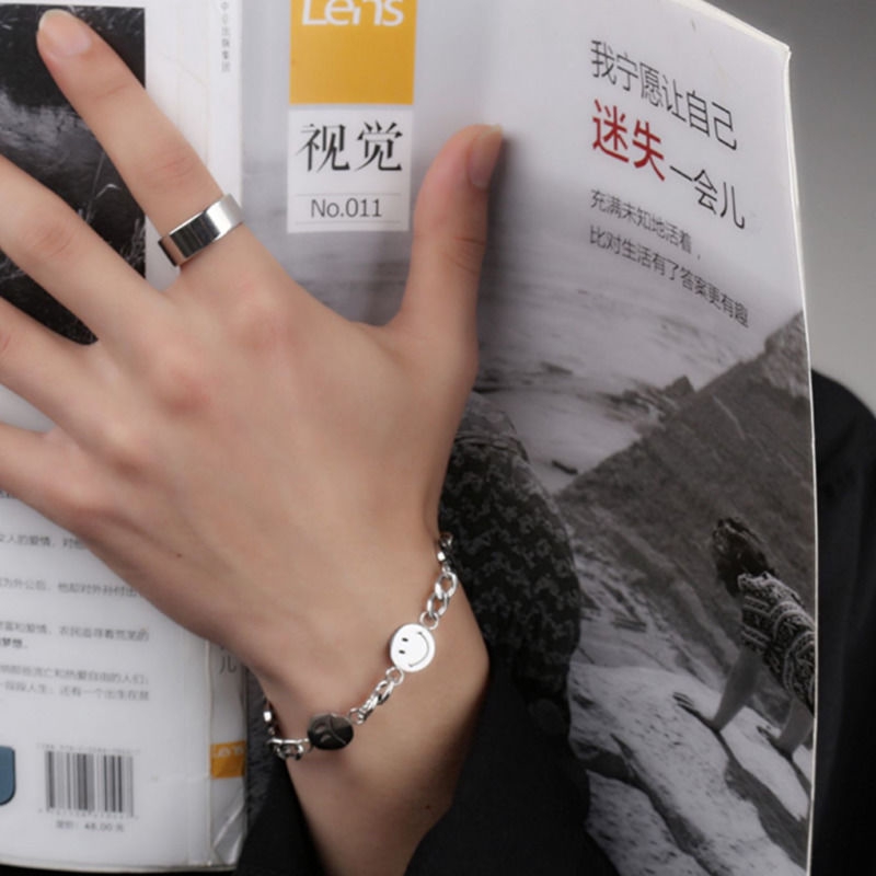 Vòng Tay Mặt Cười 22158 Phong Cách hiphop Đường Phố Nhật Bản Cho Nam Nữ