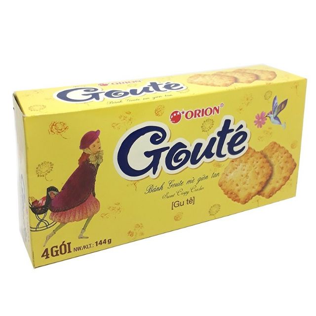 Bánh Goute Mè Giòn Tan Hộp 144g (4 gói x36g)