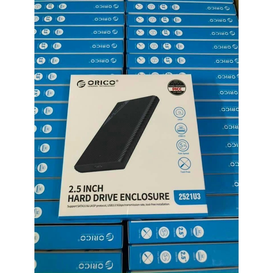 Box Ổ Cứng Di Động Orico 2,5" USB 3.0 - Dùng cho HDD, SSD - Sản Phẩm Chính Hãng Bảo Hành 12 Tháng