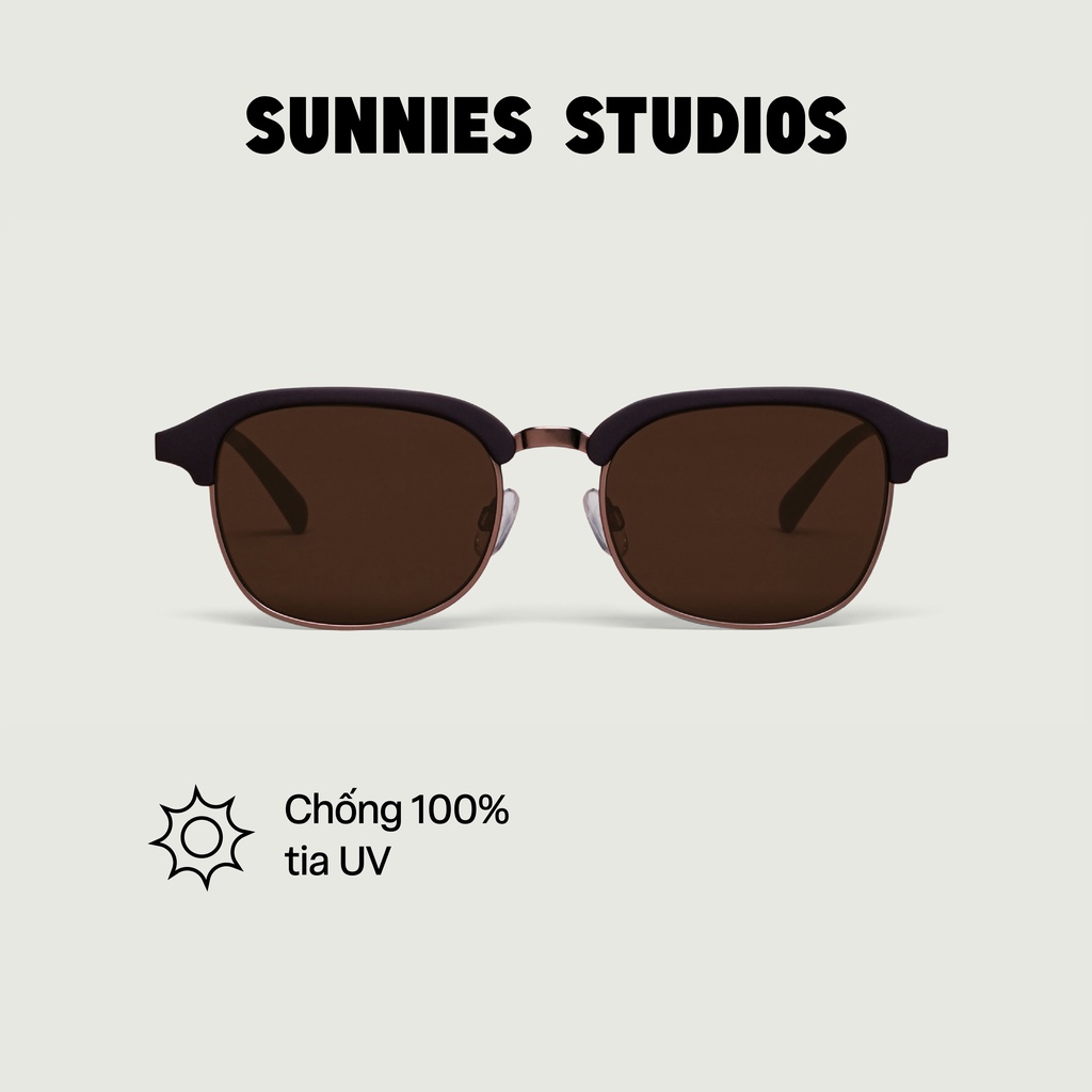 Kính mát Sunnies Studios Gọng Vuông Castro in Sepia