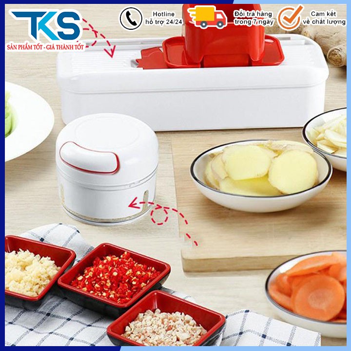 Dụng cụ xay tỏi ớt cầm tay đa năng tiện dụng dây rút YG-722