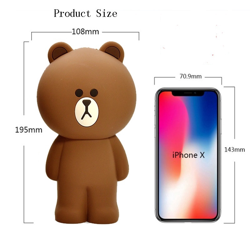 Túi Đựng Bút Bằng Silicone Cỡ Lớn In Hình Gấu Nâu Bts