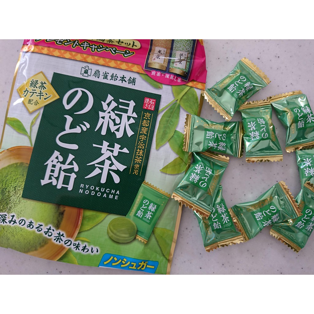 3 viên kẹo Senjaku vị đào, trà xanh nội địa Nhật Bản