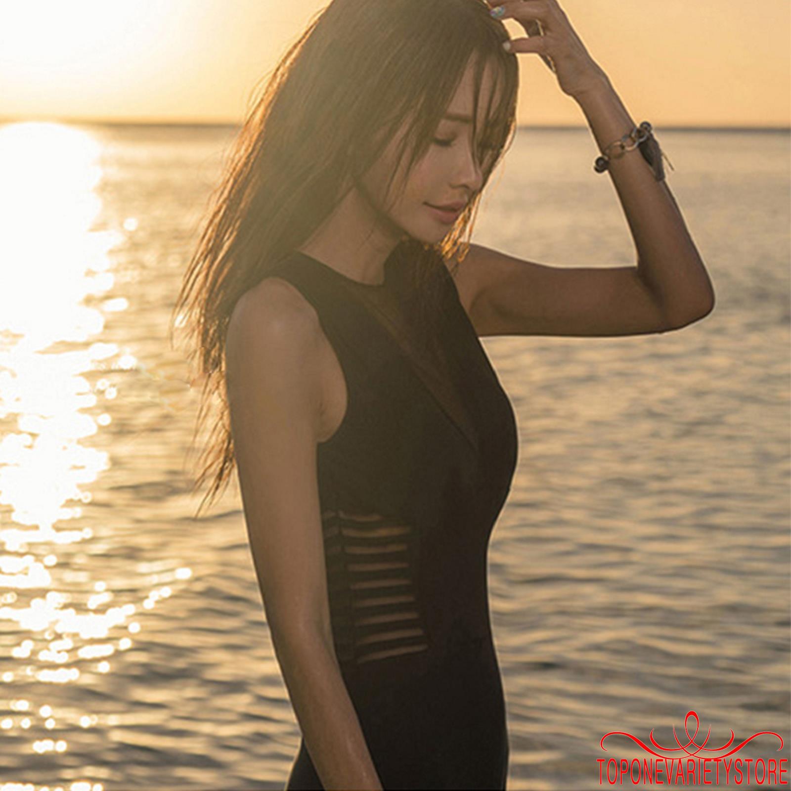 Đồ Bơi Một Mảnh Cổ Tròn Không Tay Màu Trơn Cho Nữ | BigBuy360 - bigbuy360.vn