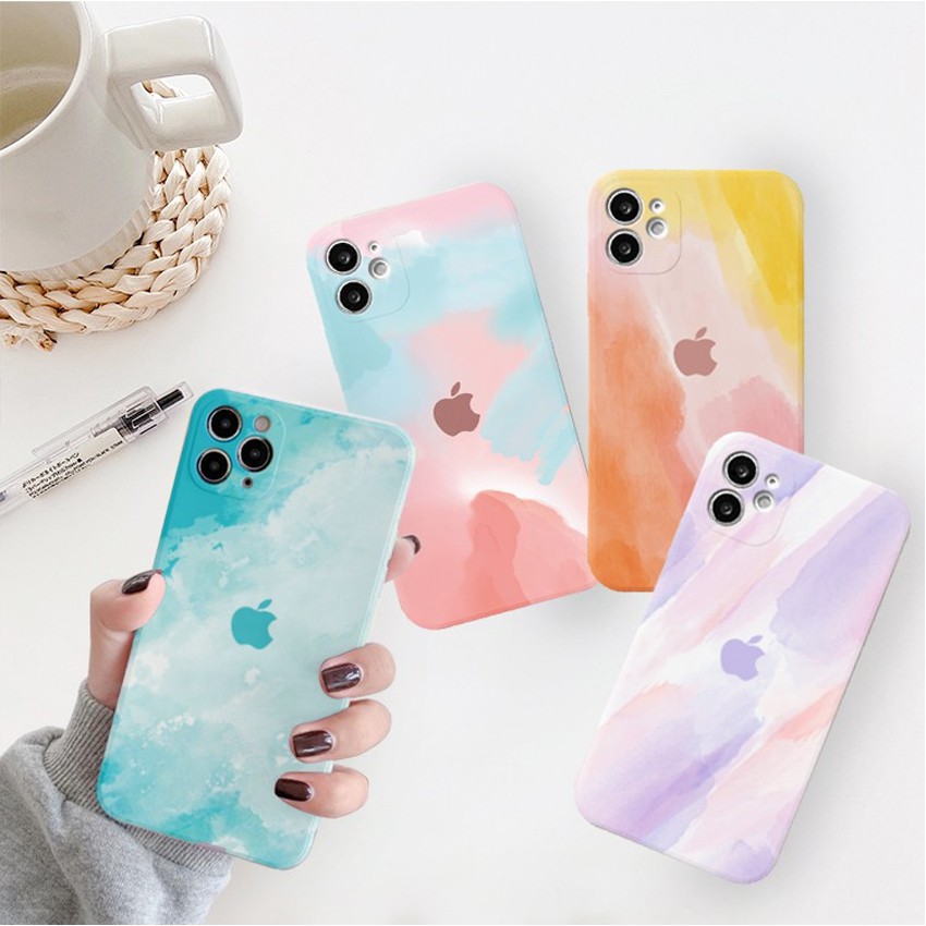 Ốp Lưng Iphone Cạnh Vuông Vân Đá Màu 6/6plus/6s/6splus/7/7plus/8/8plus/x/xr/xs/11/12/pro/max/plus/promax - DIY Shop