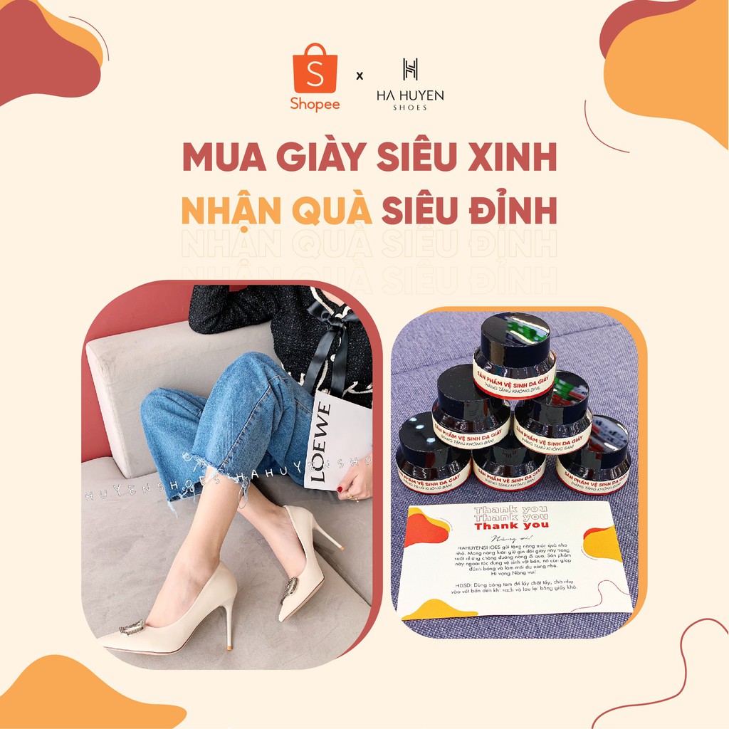 Bệt nữ HHS mũi khoét lỗ nơ da quai hậu gót vuông 2 phân Hà Huyền Shoes - BB172 | BigBuy360 - bigbuy360.vn