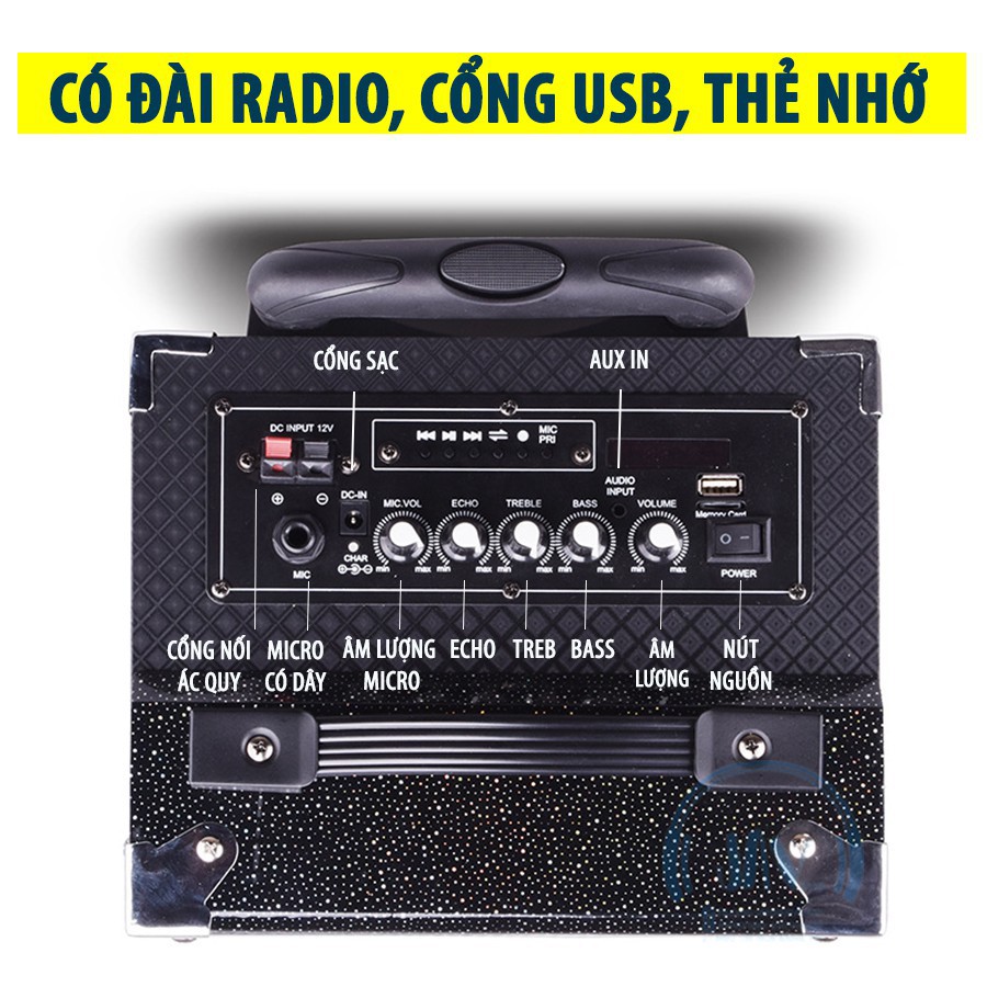 [TẶNG 1 MICRO BLUETOOTH KHÔNG DÂY] Loa Thùng Bluetooth Karaoke Q8 công suất 100 - 300W - Loabluetooth - Loa blutooth