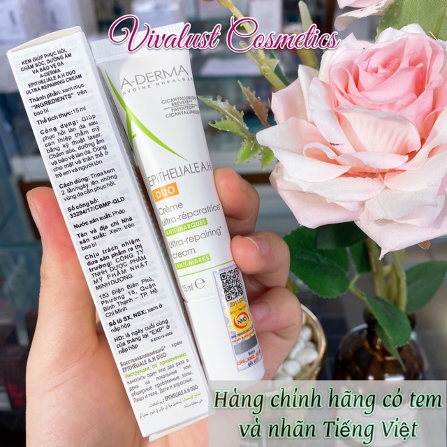 [Chính Hãng] Kem Dưỡng A-Derma Epitheliale A.H Duo Ultra Repairing Cream (15ml) - Phục Hồi ,Tái Tạo Làn Da Sau Khi Laser