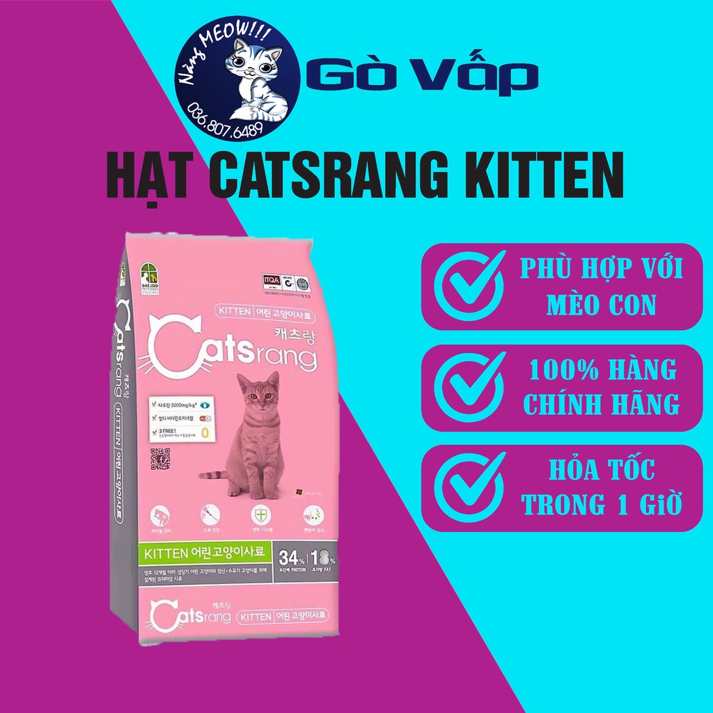 Catsrang kitten Hạt thức ăn dành cho mèo con - NÀNG MEOW