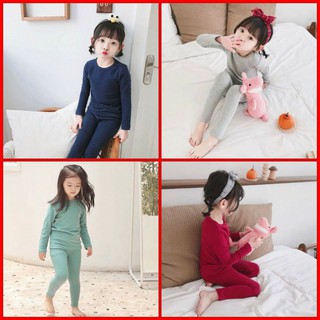 Bộ Thu Đông Cho Bé Gái Chất Len Tăm Co Giãn Cực Dầy Dặn Kiểu Body