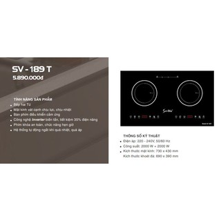 Bếp điện từ đôi Sevilla SV 189T