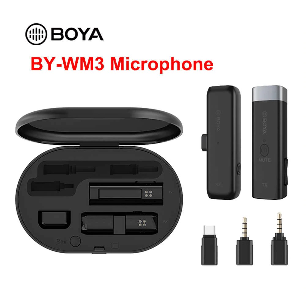 (SẴN) Boya BY-WM3D / BY-WM3U - Micro thu âm không dây dành Smartphone hệ điều hành Android, iOS, camera, máy quay, Gopro