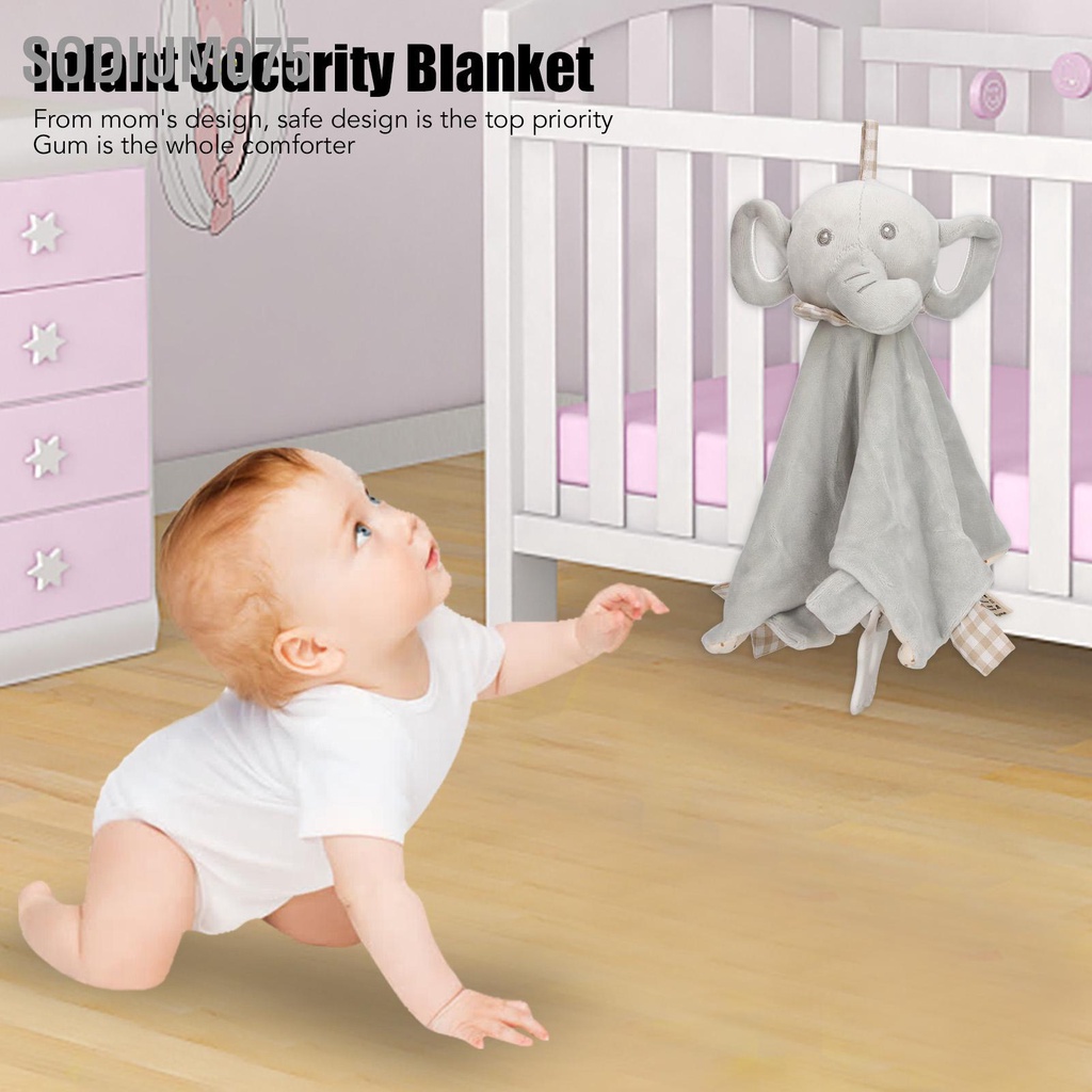 Sodium075 Voi con đang mọc răng Búp bê Chăn mềm an ninh cho trẻ sơ sinh