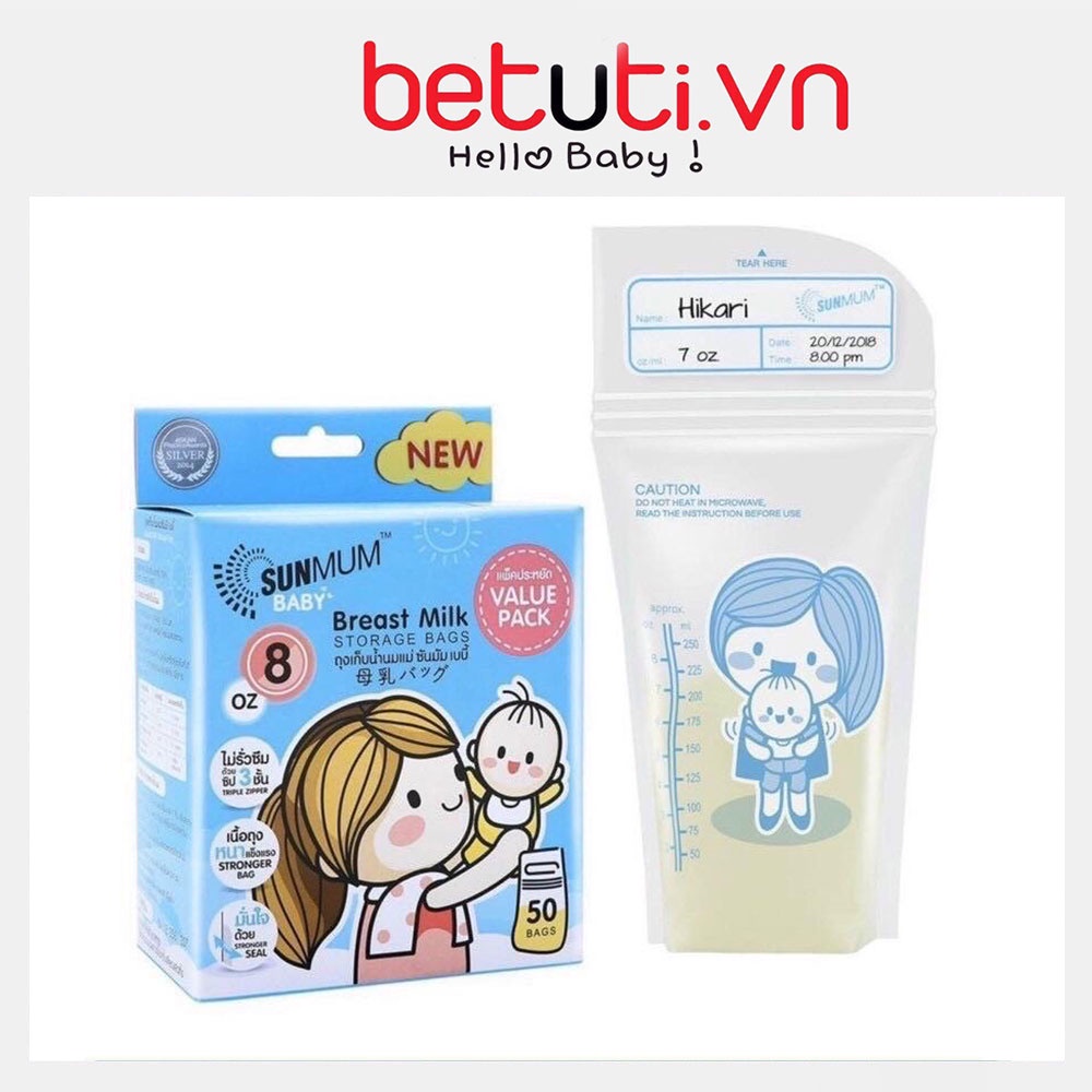 Túi trữ sữa Summum Thái Lan 30c và 50c chính hãng dung tích 100ml-250ml